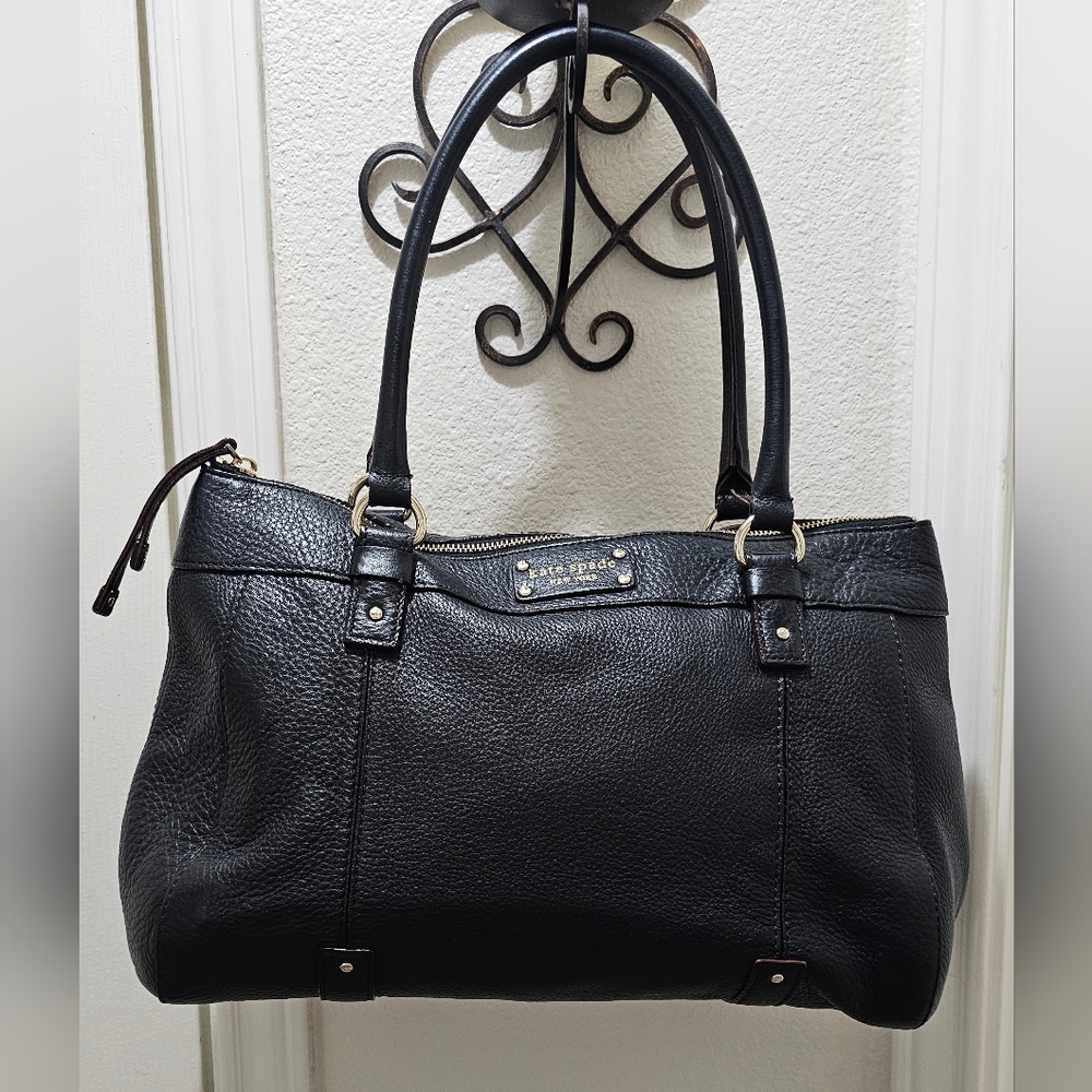 Kate Spade Berkshire Road Teegan Large Black Pebbled Leather Handbag EUC